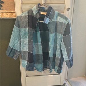 Women's Patchwork Plaid jacket in Blue and Black